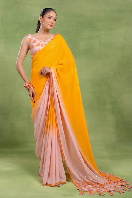 Tuhina Srivastava Ombre Georgette Saree With Blouse 