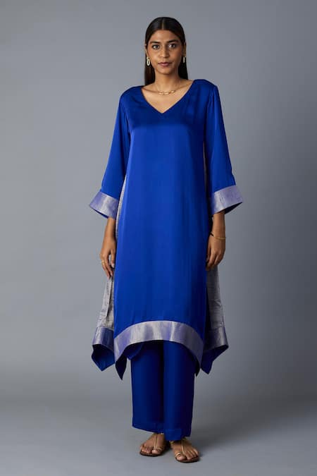 Vasstram Kamal Asymmetric Kurta & Pant Set 