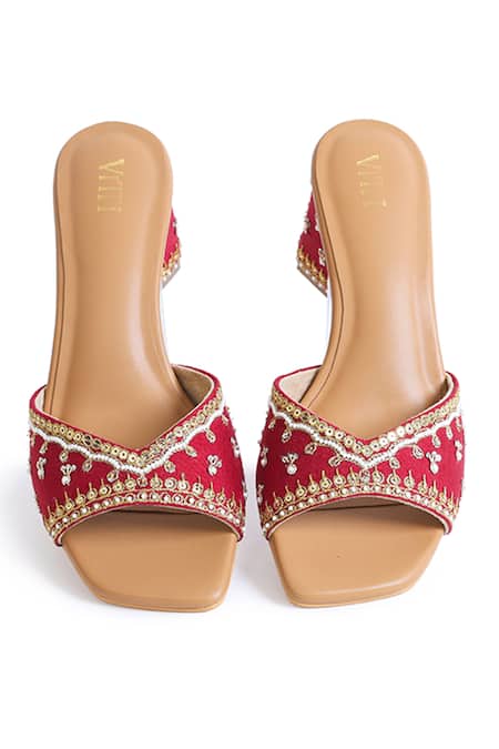 House Of Vitti India Heer Embroidered Block Heels 