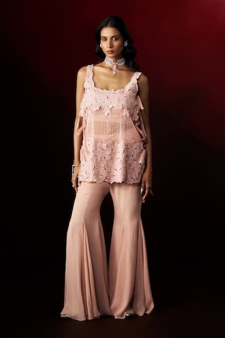 Aanchal Vijaywargi Misty Embroidered Top Palazzo Set 