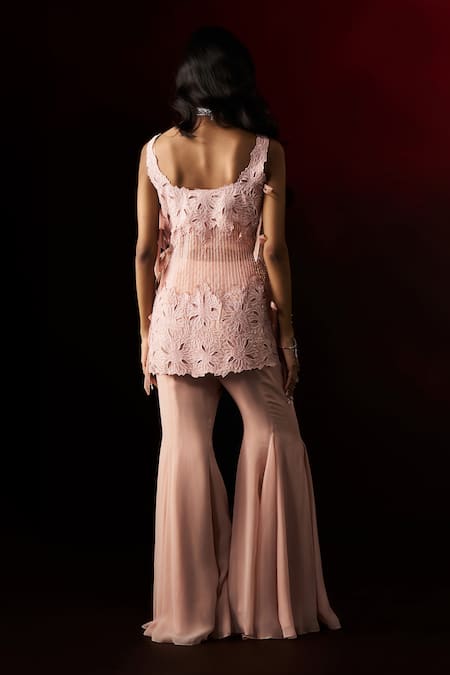 Aanchal Vijaywargi Misty Embroidered Top Palazzo Set 