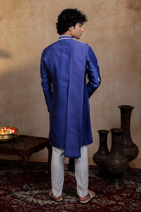 Hilo Design Silver Stitches Embroidered Kurta With Dupatta 