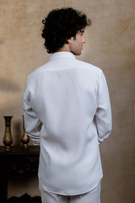 Hilo Design Sri Vari Sutra Embroidered Cotton Shirt 