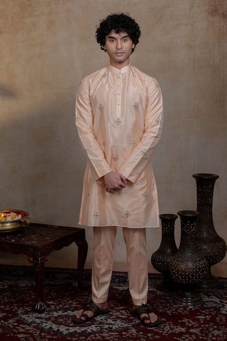 Hilo Design Ananta Embroidered Pattu Kurta Set 