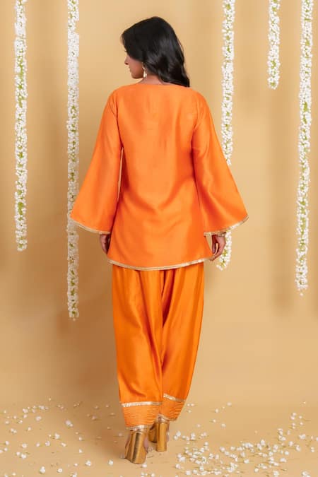 Grass & Sunshine Amber Glow Kurta & Farshi Pant Co-ord Set 