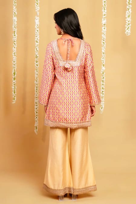 Grass & Sunshine Rose Twilight Printed Kurta Sharara Set 
