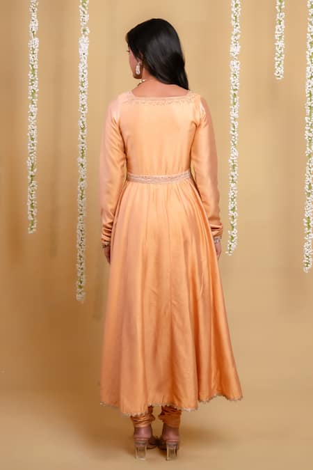 Grass & Sunshine Golden Serenade Embroidered Anarkali Set 