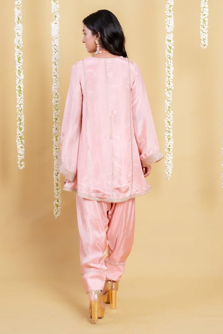 Grass & Sunshine Blush Horizon Bell Sleeve Kurta Set 