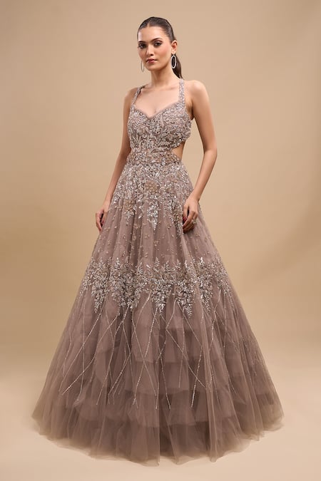 Azeera Sequin Embroidered Ball Gown 
