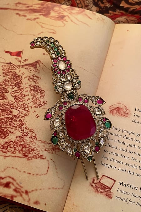 Saga Jewels Ruby & Pearl Kundan Polki Kalangi 