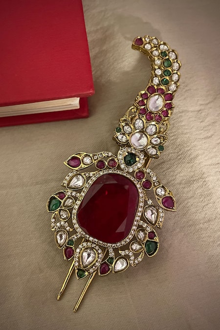 Saga Jewels Ruby & Pearl Kundan Polki Kalangi 