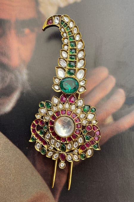 Saga Jewels Polki Drop Emerald Center Kalangi 