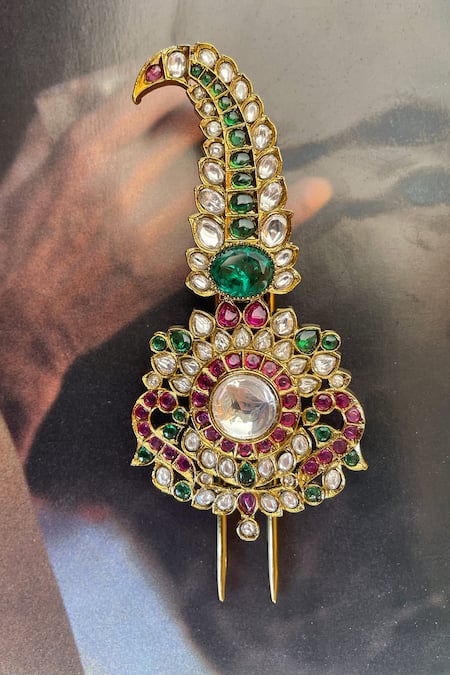 Saga Jewels Polki Drop Emerald Center Kalangi 