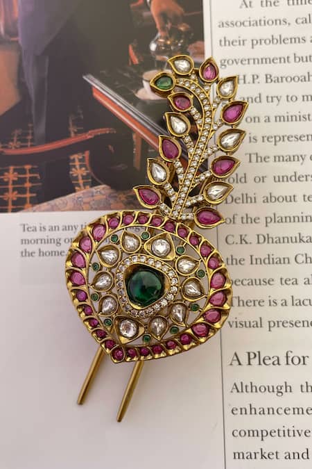 Saga Jewels Stone & Pearl Embellished Kalangi 