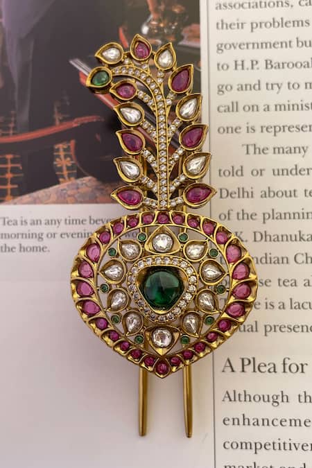 Saga Jewels Stone & Pearl Embellished Kalangi 