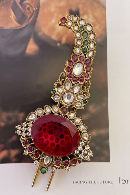 Saga Jewels Stone Embellished Paisley Kalangi 