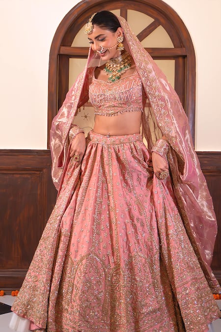 Amaltas Couture Hand Embroidered Bridal Lehenga Set 