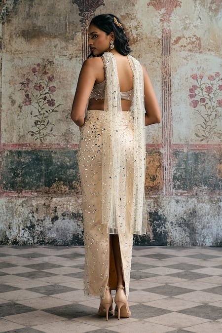 SAANJH BY LEA Alfiya Rhinestone-Embellished Skirt Set 