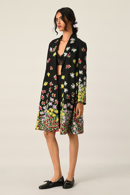 Payal Pratap Multi Abstract Applique Embroidered Jacket 