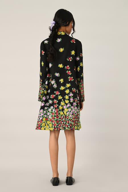 Payal Pratap Multi Abstract Applique Embroidered Jacket 