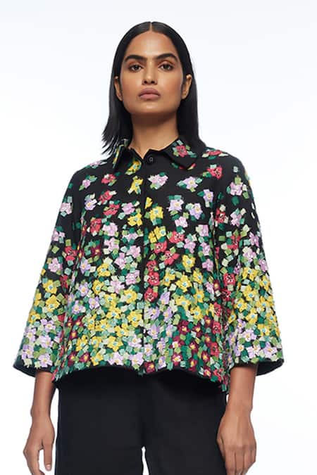 Payal Pratap Applique Embroidered A-line Jacket 