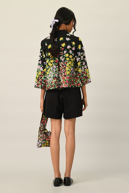 Payal Pratap Pleated Handloom Cotton Shorts 