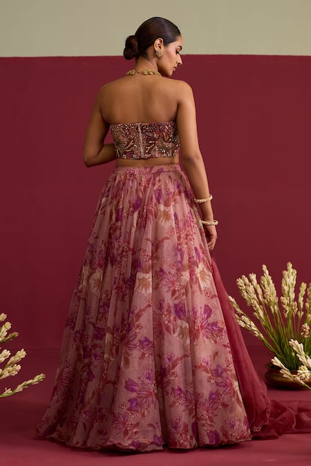 Meesa Floral Print Lehenga Set 