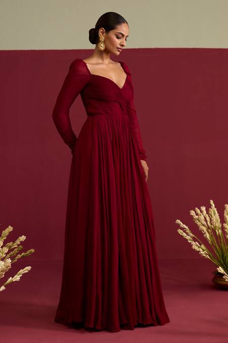 Meesa_Chinon, Chiffon Sweetheart Neck Msr-029_hnayjboj3yxdpz _Online_at_Aza_Fashions