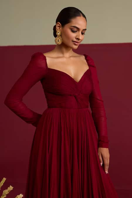 Buy_Meesa_Chinon, Chiffon Sweetheart Neck Msr-029_hnayjboj3yxdpz _Online_at_Aza_Fashions