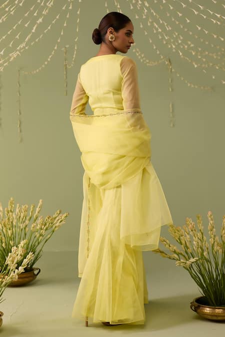 Meesa Organza Hand Embroidered Sharara Set 