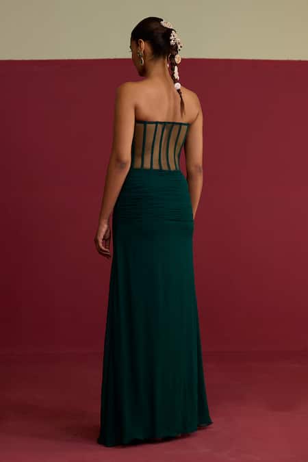 Meesa Chiffon Corset Bandeau Gown 