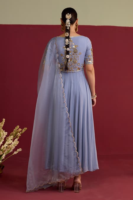 Meesa Hand Embroidered Anarkali Set 
