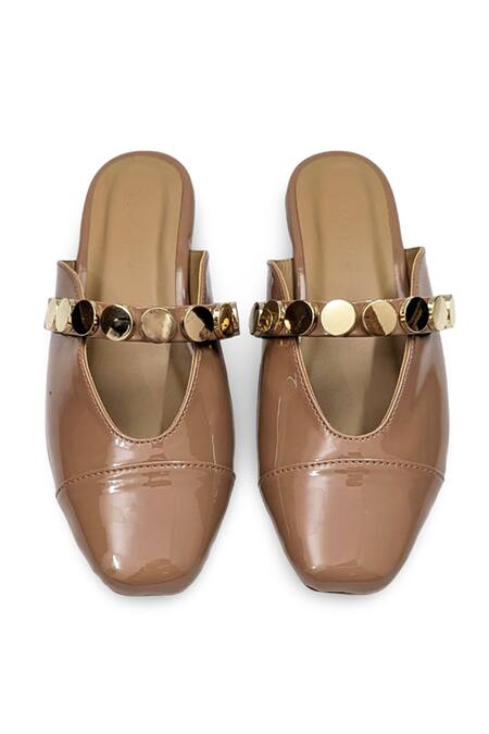 Devano_Pink Bianca Studded Mules _at_Aza_Fashions