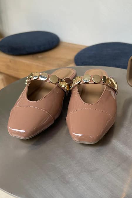 Devano Bianca Studded Mules 