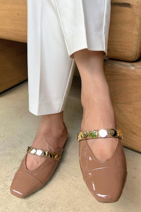 Devano Bianca Studded Mules 