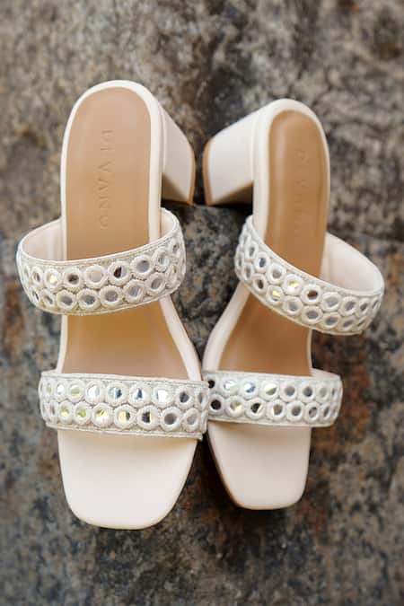 Devano Inaya Mirror Twin Strap Block Heels 