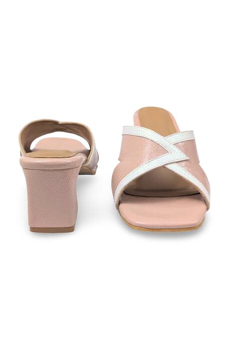 Buy_Devano_Pink Amara Cutout Block Heels _Online_at_Aza_Fashions