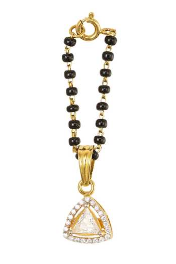 Sica Jewellery Anvika Triangle Stone & Beaded Gold Plated Watch Charm