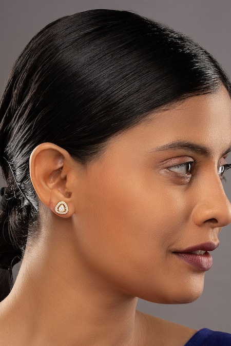 Sica Jewellery Gold Plated Crystals Zira Triangle Stud Earrings 