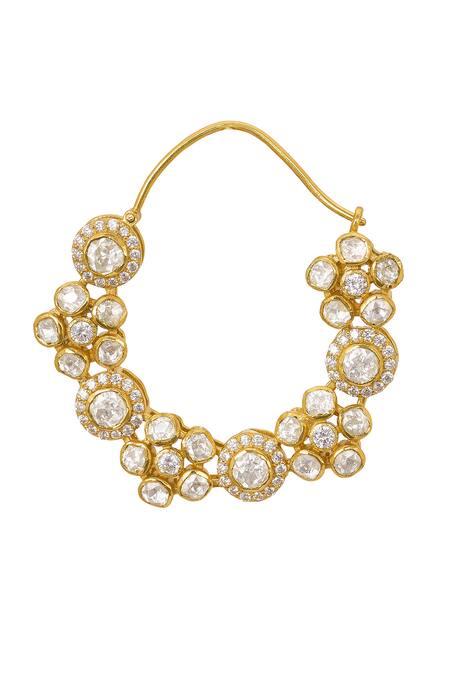 Sica Jewellery Svarnika Stone Embellished 925 Silver Nose Ring 