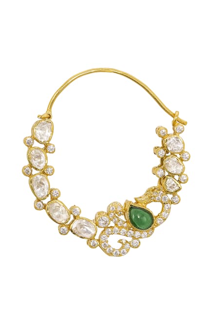 Sica Jewellery Khanak Stone Embellished Chandbali Nose Ring 