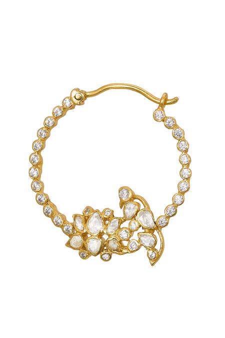 Sica Jewellery Vasundhra Hoop Nose Ring with Stone Embellishments 