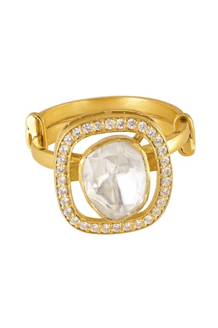 Sica Jewellery Opulent Aura Stone Embellished Adjustable Ring 