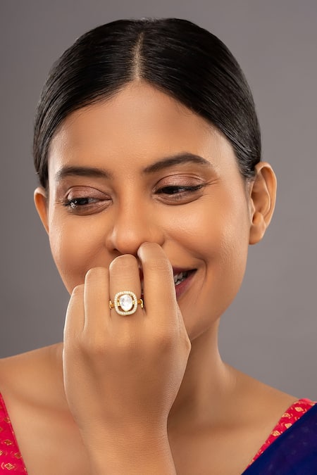 Sica Jewellery Opulent Aura Stone Embellished Adjustable Ring 