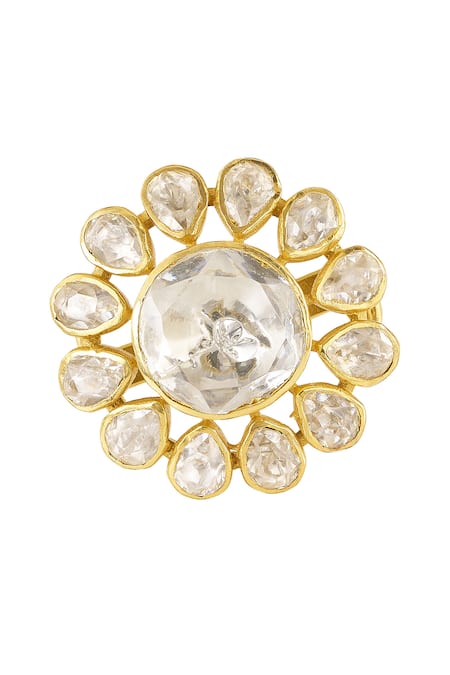 Sica Jewellery Zeraya Kundan & Stone Embellished Adjustable Ring 