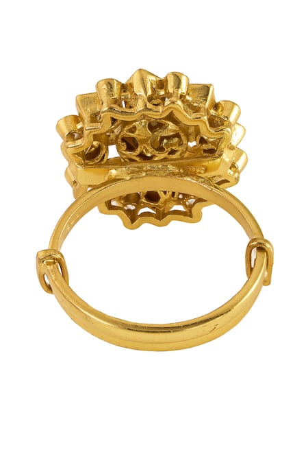 Sica Jewellery Gold Plated Stones Miraya Designer Diamond Embellished Ring Online at Aza Fashions Sica Jewellery_Gold Plated Stones Miraya Designer Diamond Embellished Ring _Online_at_Aza_Fashions
