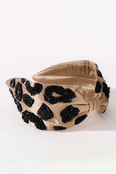 Hair Drama CO Lea Noir Embellished Knotted Hairband 