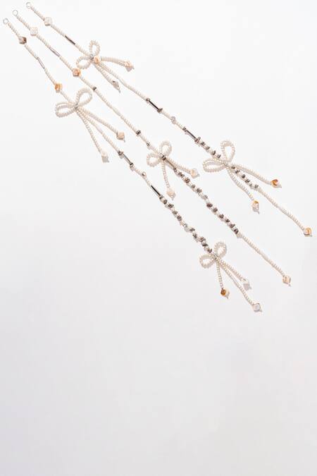 Shop_Hair Drama CO_White Diva Drapes Crystal And Pearl Tassels Parandi _Online_at_Aza_Fashions