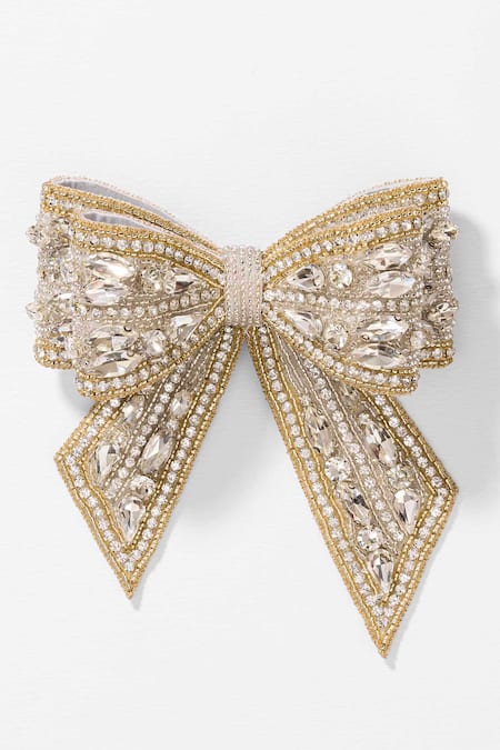 Hair Drama CO Embellished Crystal Hair Bow Barrette Clip 