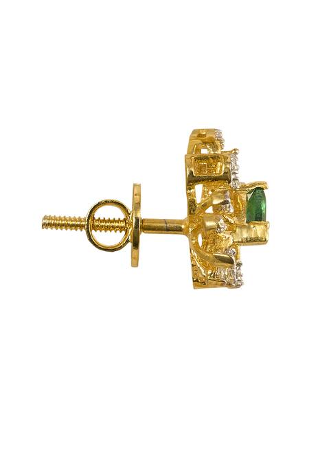 Buy Sica Jewellery Gold Plated Gemstones, Shreena Floral Motif Pendant Set With Chain And Earrings Online at Aza Fashions Buy_Sica Jewellery_Gold Plated Gemstones, Shreena Floral Motif Pendant Set With Chain And Earrings _Online_at_Aza_Fashions